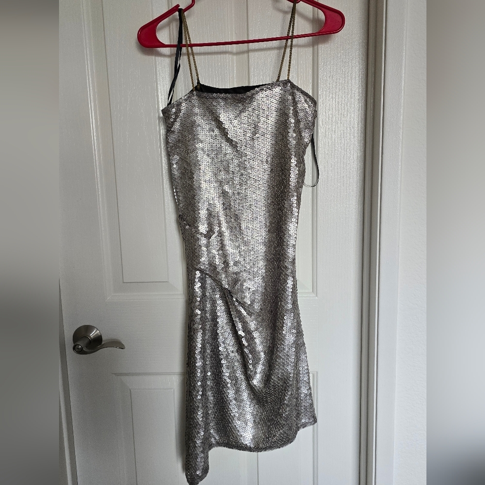 Silver Sequin Dress